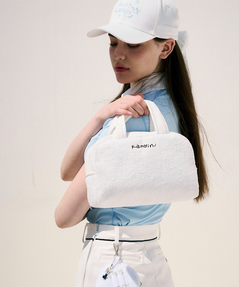 KANDINI Terry Mini Boston Bag - White