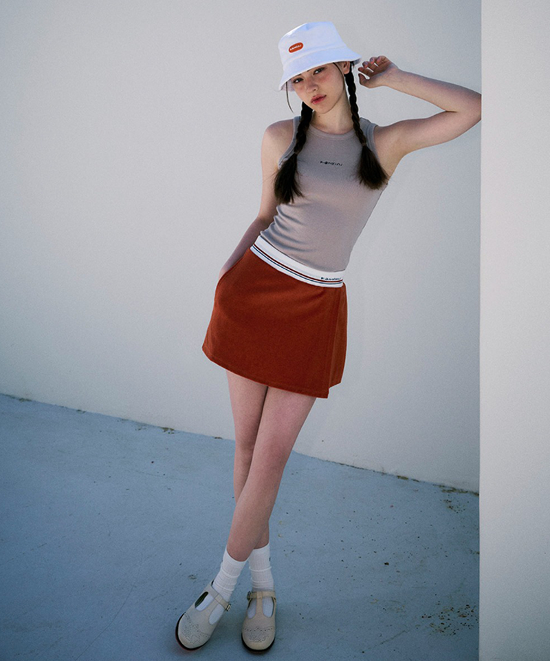 KANDINI Terry Set Up Skirt - Cinnamon Orange