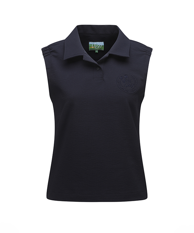 Vice Golf Atelier Women Seersucker Sleeveless - Navy