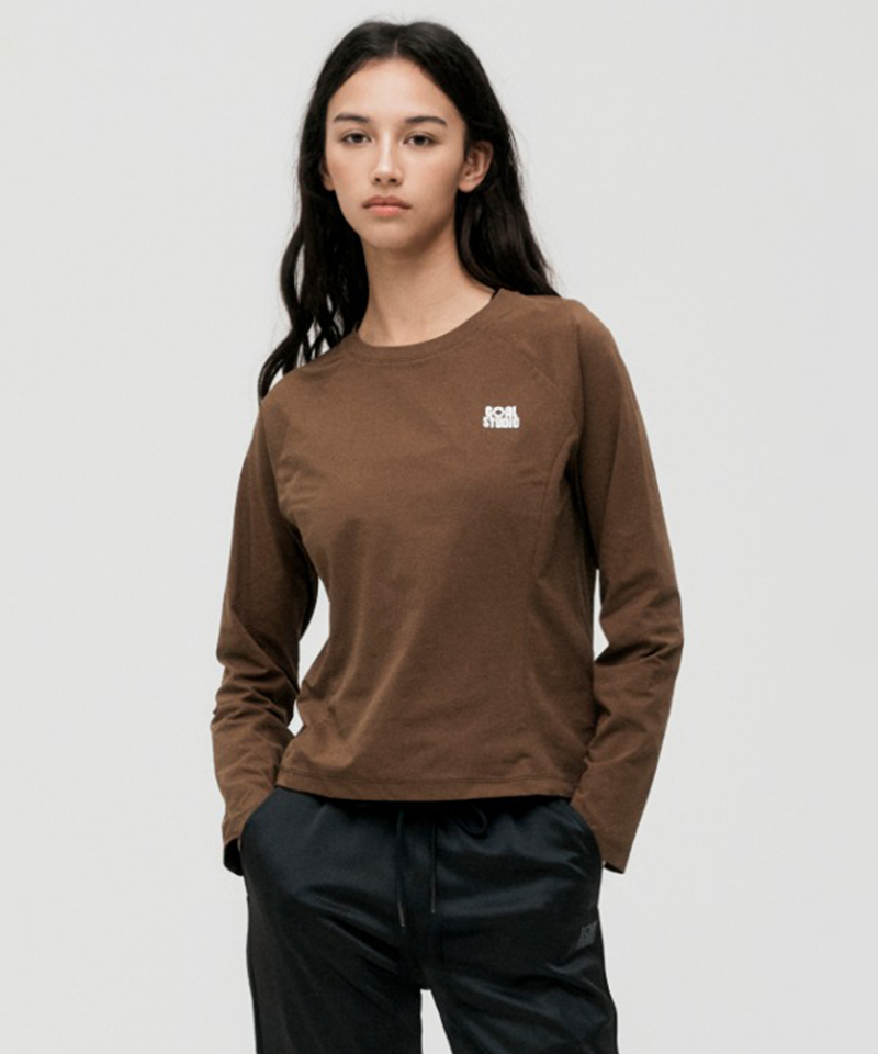 Goal Studio W's Air Dry Longsleeve Tee - Dark Brown