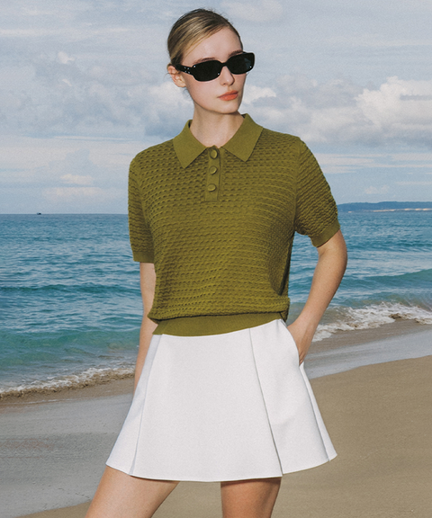 OBER Golf Weaving Texture Cara Knit - Olive