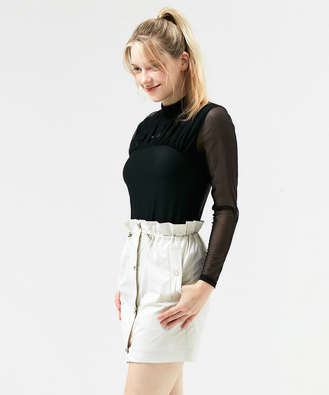 HENRY STUART Women's H-line Button Skirt - Cream