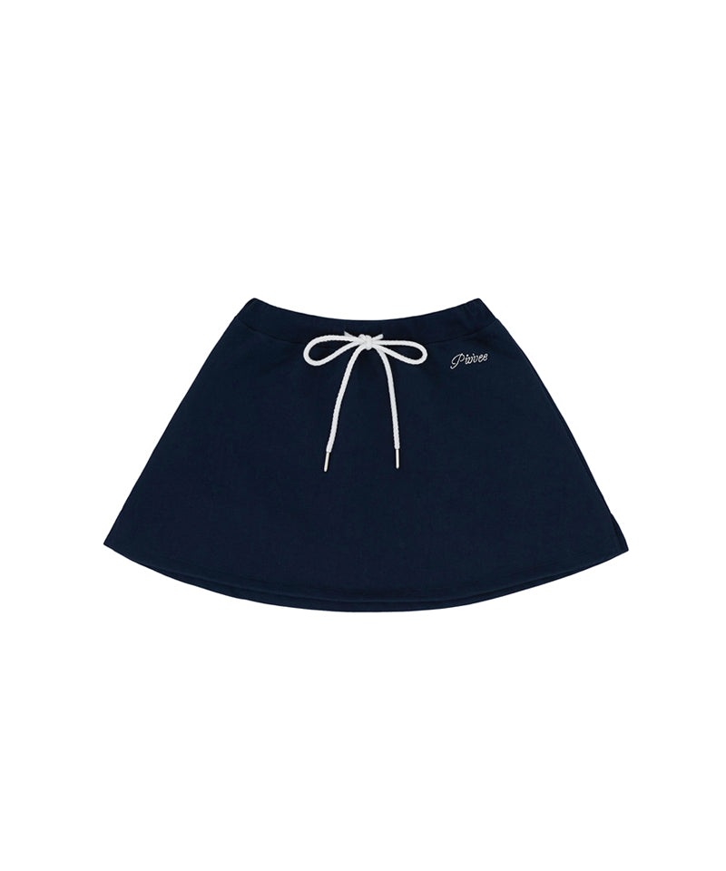 PIV'VEE A Line Sweat Skirt - Ocean Navy