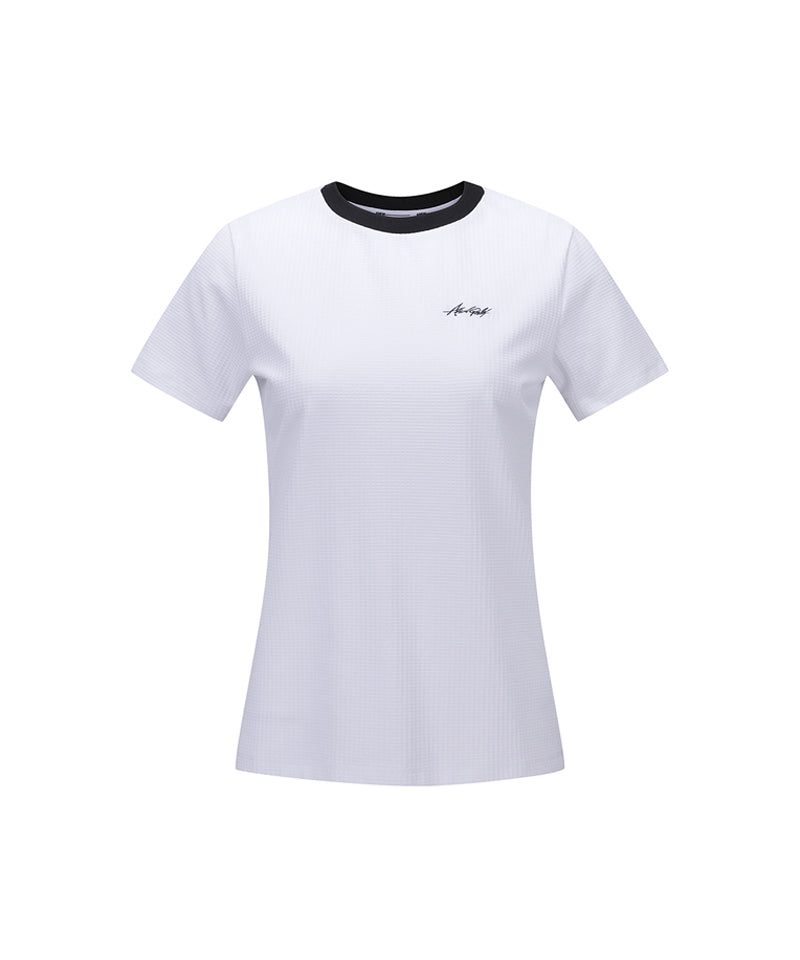 ANEW Golf Women's Square Lip Crew Neck Short T-Shirt - White