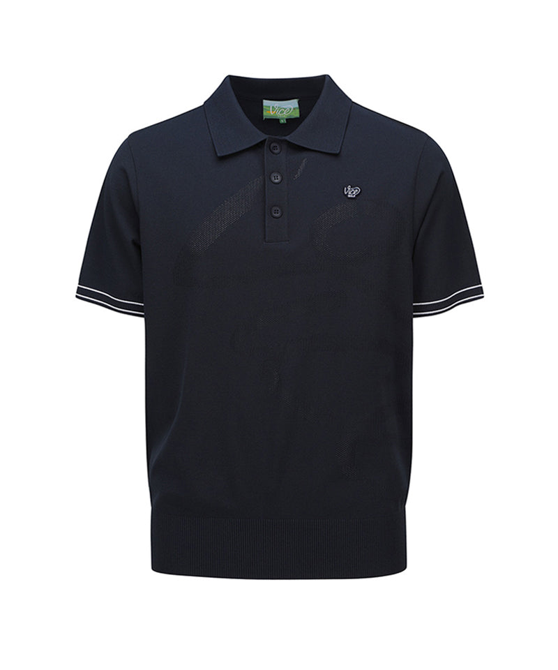 Vice Golf Atelier Men Big Logo Short Sweater - Navy