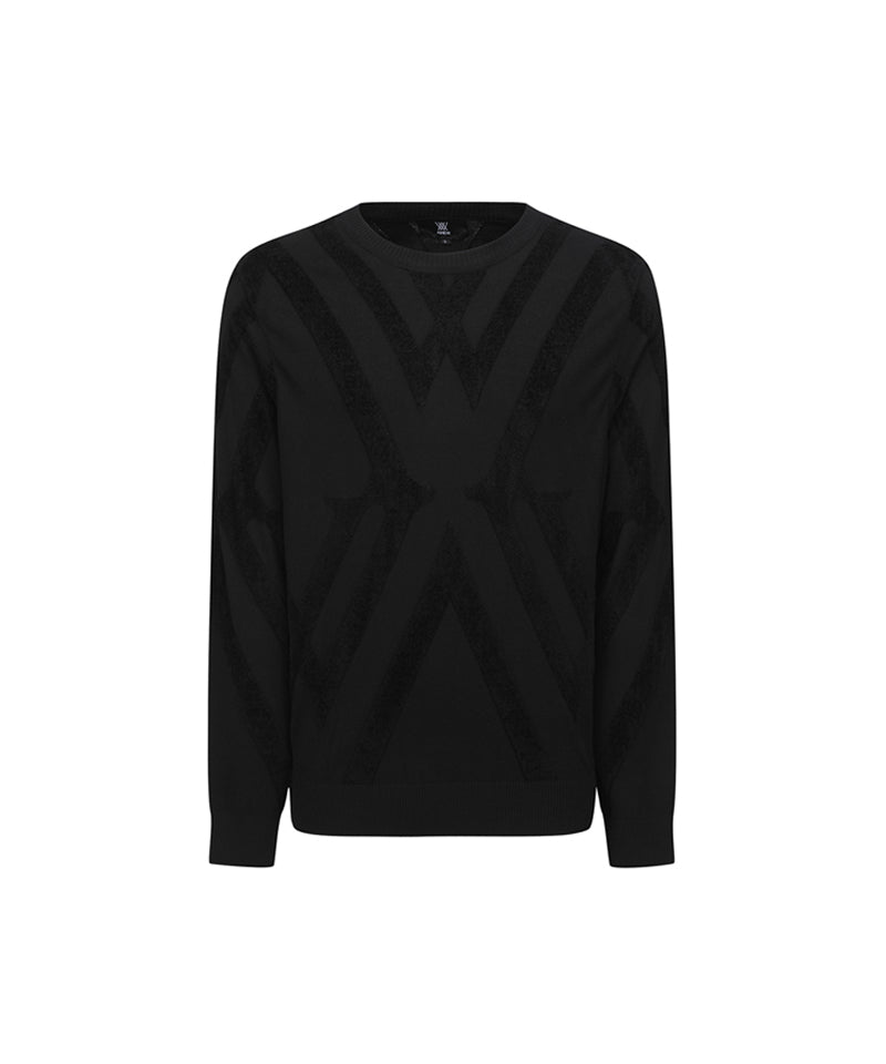 Men's Big Logo Intarsia Pullover - Black