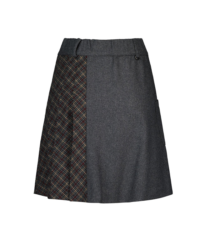 [SAMPLE SALE]LE SONNET Mixed Pleats Skirt - Grey