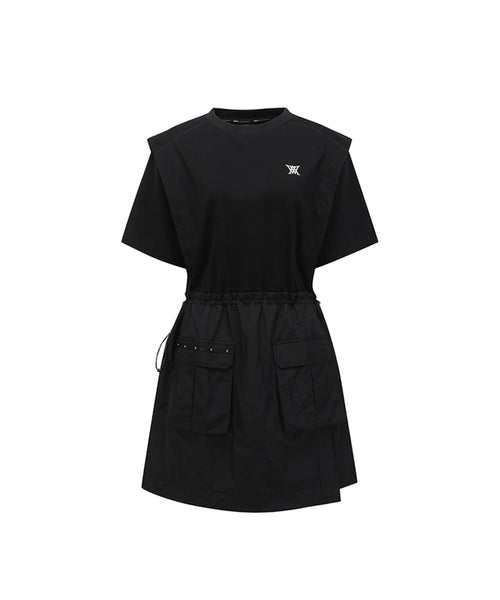 ☆ANEW GOLF☆ JERSEY MIX ONE PIECE ANEW Golf Women's Jersey Mix One Piece - Black