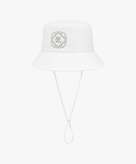 FAIRLIAR Seersucker Bucket Hat - White