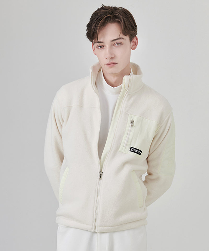 CHUCUCHU Winter Zip-up Fleece Outerwear [UNISEX] - White
