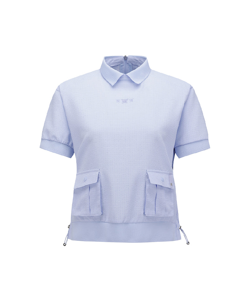 ☆ANEW GOLF☆ SILHOUETTE SHORT T-SHIRT ANEW Golf Women's SM New Silhouette Short T-Shirt - Light Blue