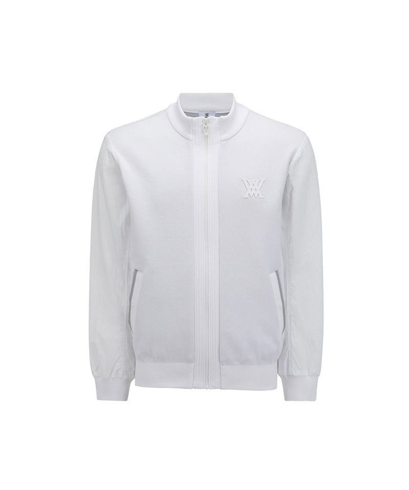 Anew Golf Men's SP Logo Pattern Knit Cardigan - White