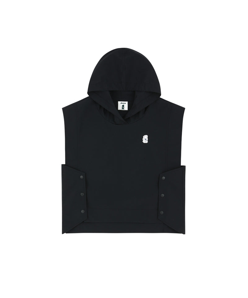AVEN Nylon Hooded Vest - Black