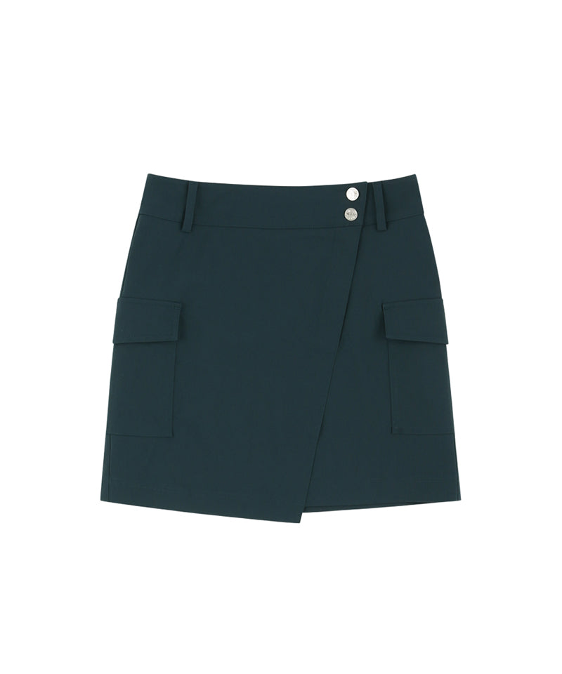 AVEN  Short Slit Cargo Skirt - Green