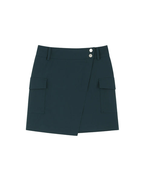 AVEN  Short Slit Cargo Skirt - Green