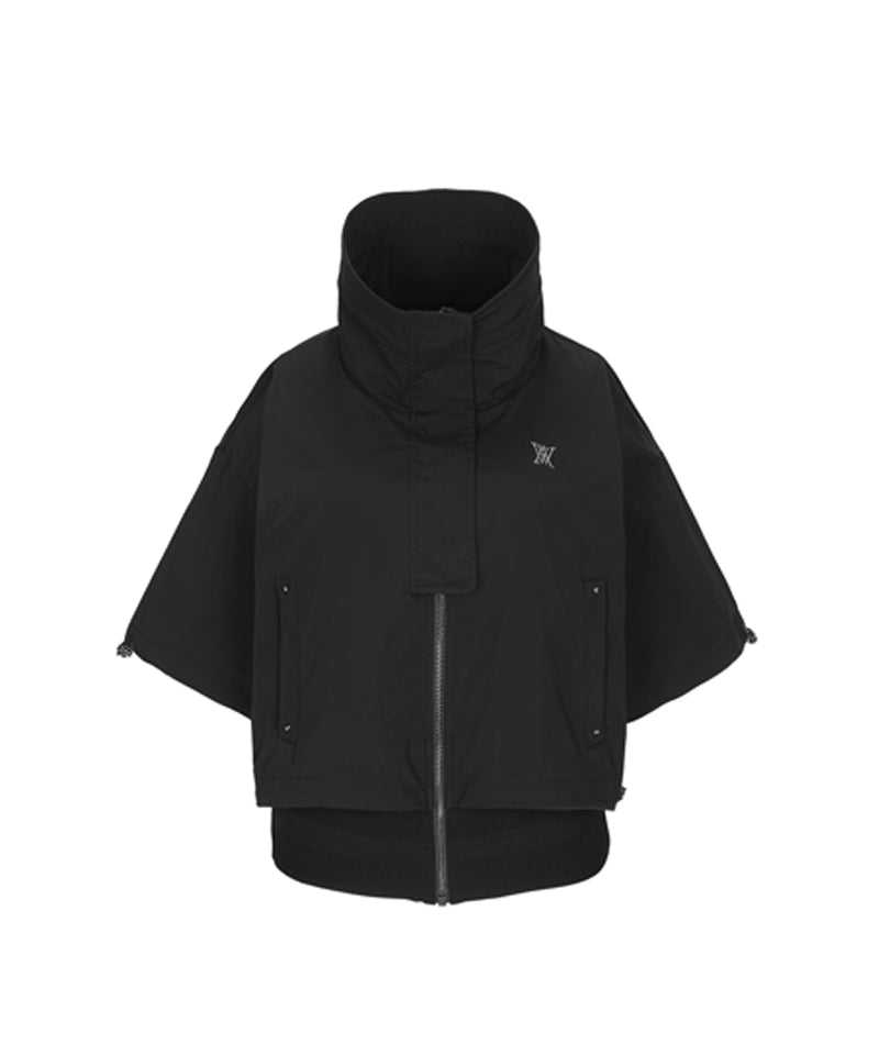 Women's Neck Point Short Sleeve JK - Black