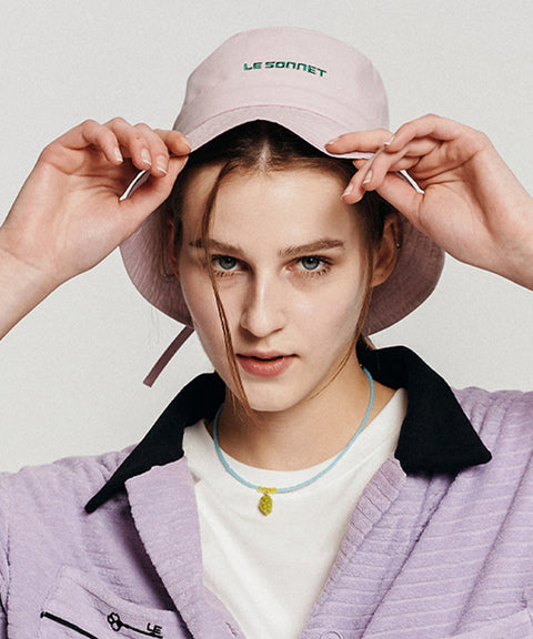 LE SONNET Key Logo Bucket Hat - Lavender