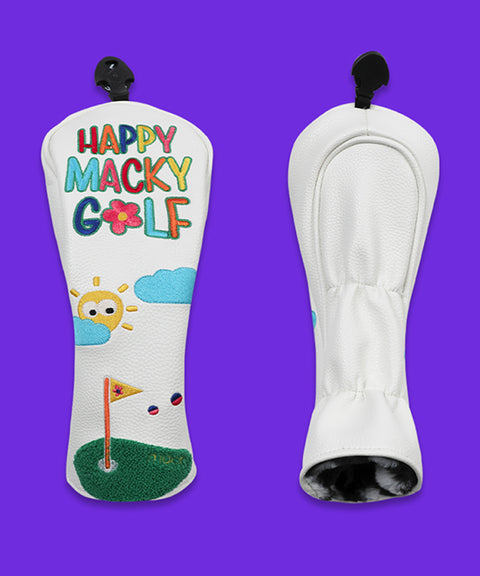 MACKY Golf: Happy Wood Cover - White