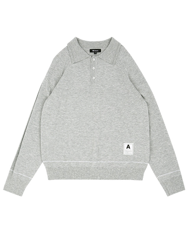 AVEN Men's Basic Polo Knit - Gray