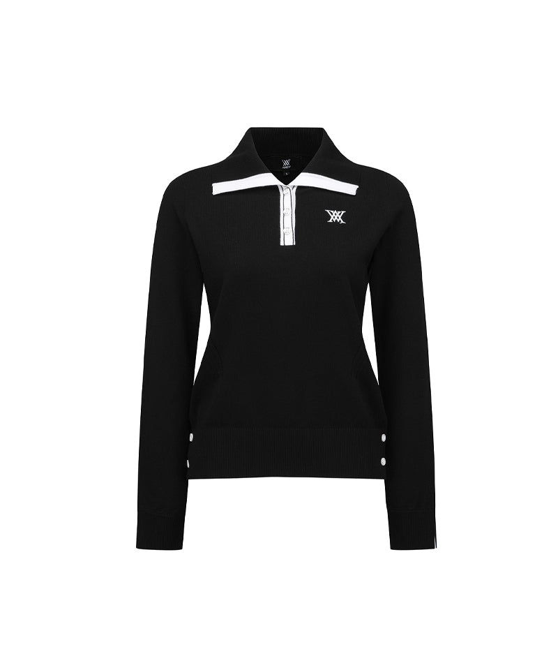 ANEW Golf Women's SP Collar Point Sweater - Black