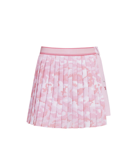 W Camo Print Detachable Pleats H/PT - Pink