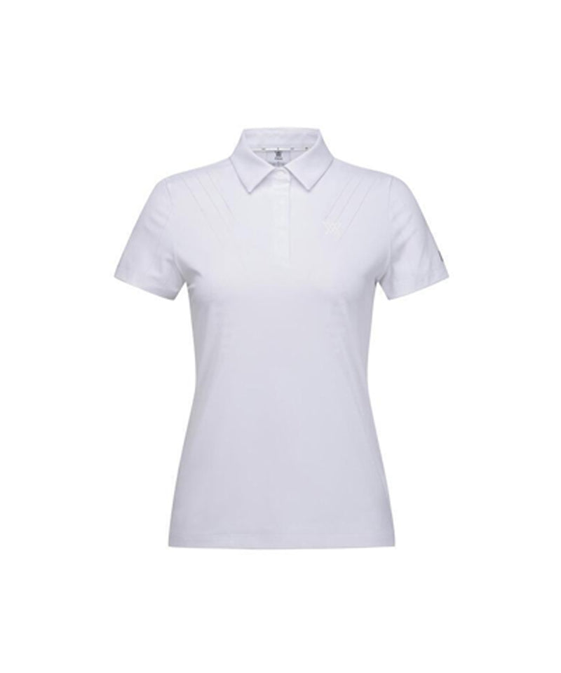 ANEW Golf Women's SM Black Finish Jacquard Short T-Shirt  - White