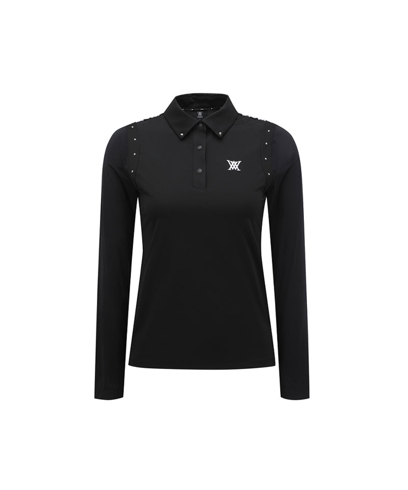 ANEW Golf Women's SP Signature Logo Hybrid Long T-Shirt - Black
