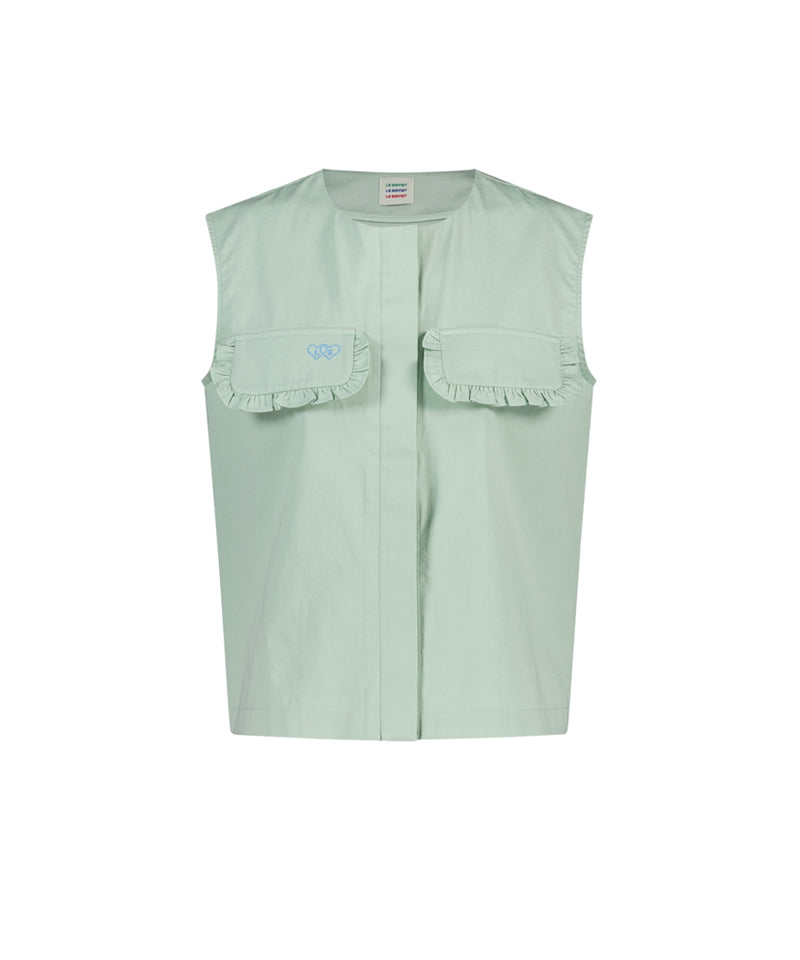 LE SONNET Frill Vest Top - Mint