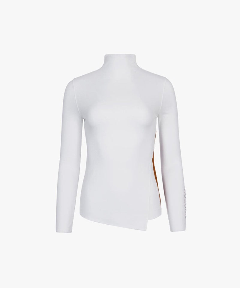 CREVE NINE: Slit High Neck T-Shirt - White