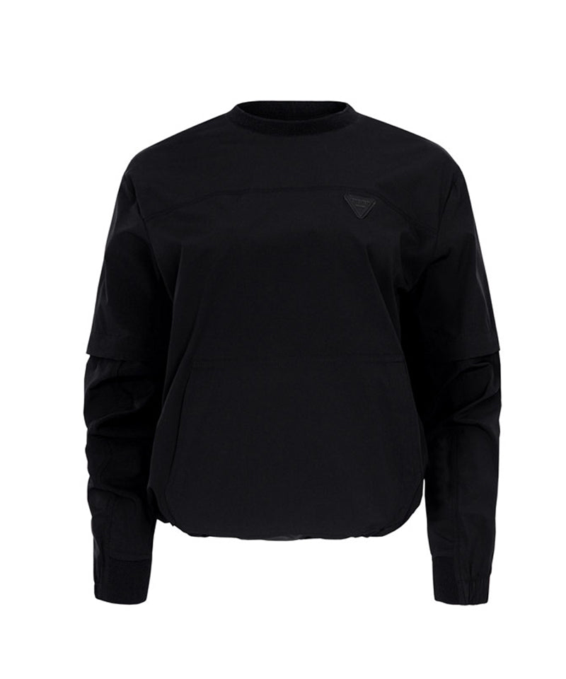 CREVE NINE: Men's Detachable Sleeve Field Anorak - Black