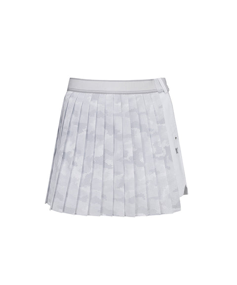 W Camo Print Detachable Pleats H/PT - White