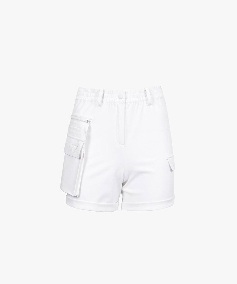 CREVE NINE: Multi-Pocket Point Anorak Shorts - White