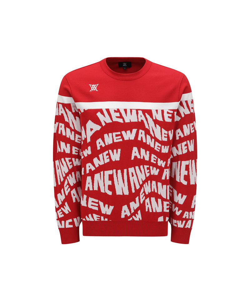 Anew Golf Men's SP Logo Pattern Sweater - Red