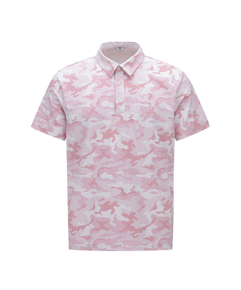 [Warehouse Sale] Men Camouflage Short T-Shirt - Pink