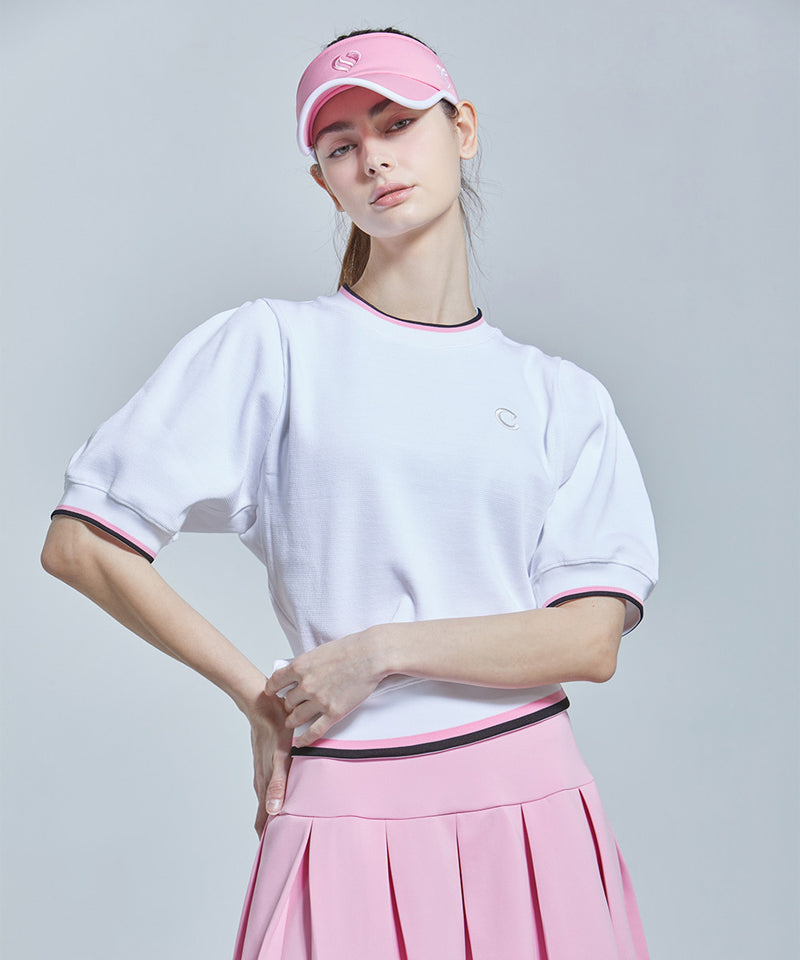CHUCUCHU Cotton Puff Short Sleeve Top - White