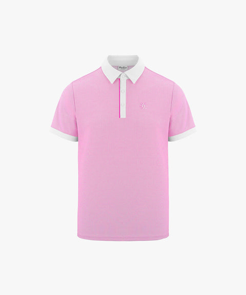 FAIRLIAR Men's Two-Tone Jacquard T-Shirt - Pink