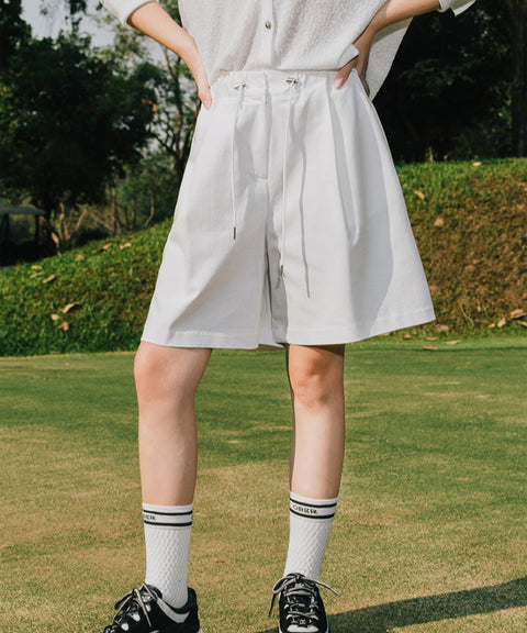 OBER Golf Stretch Wide Half Pants - White