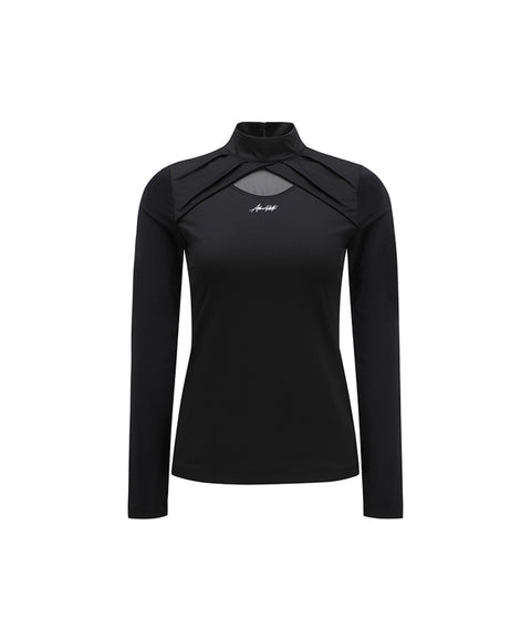 [Warehouse Sale] ANEW Golf Women's Mesh Point T-Shirt - Black