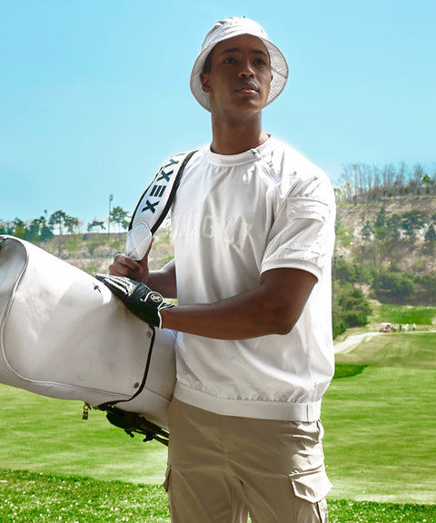 [Warehouse Sale] XEXYMIX Men's Golf Windtech Field Short Sleeve - White