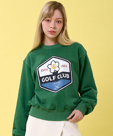 MACKY Golf: Washing Pigment Sweatshirt - Green