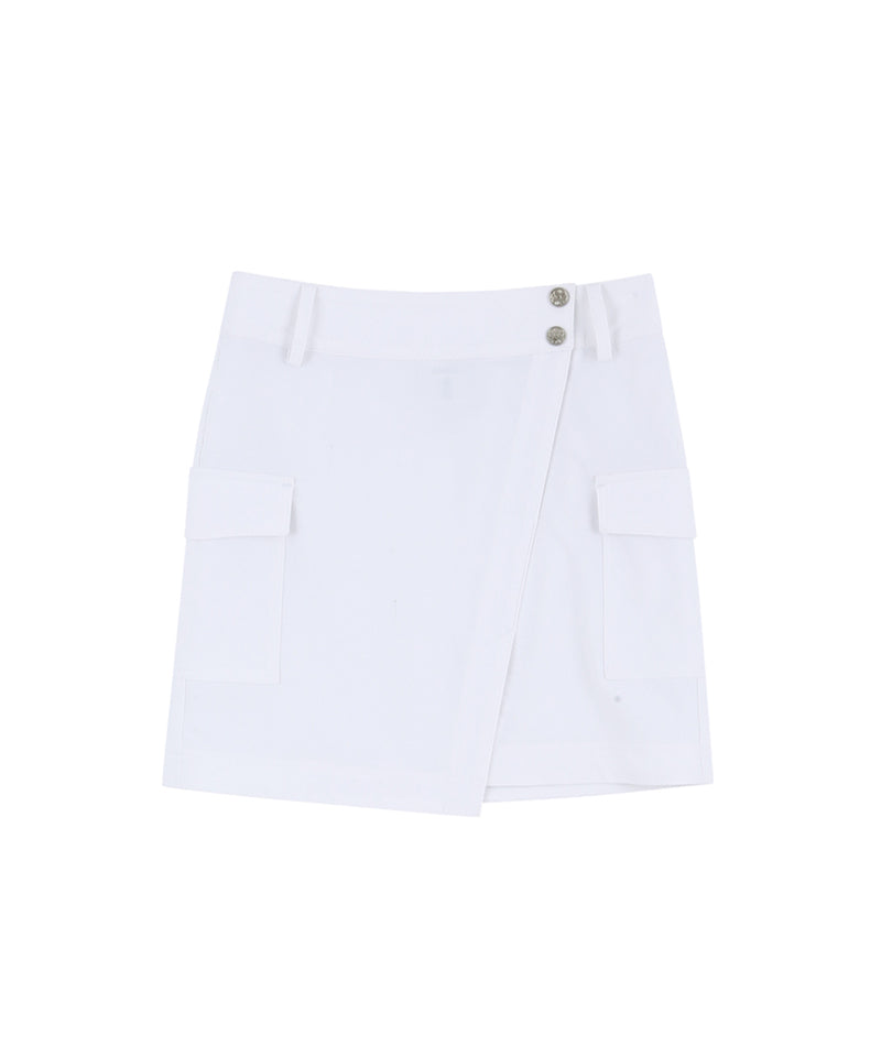 AVEN  Short Slit Cargo Skirt - White