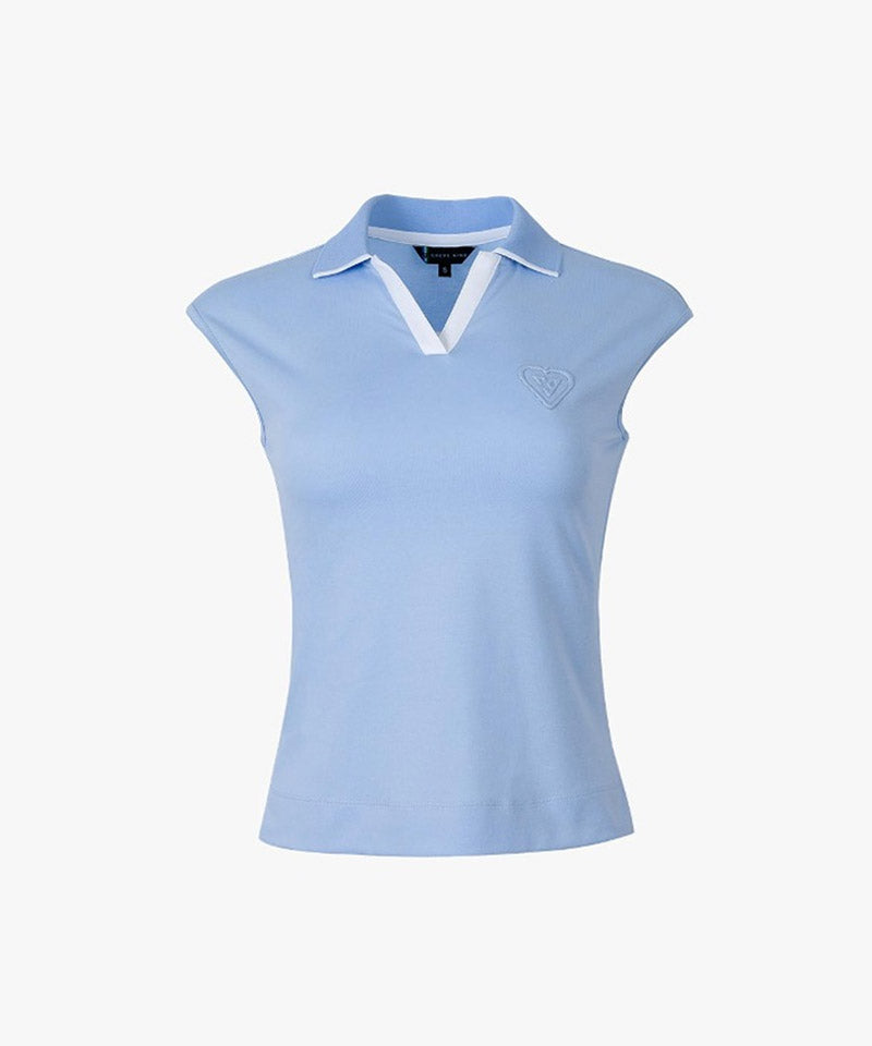 CREVE NINE: Basic Cap Sleeve T-Shirt - Sky Blue