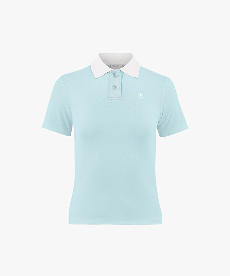 [Warehouse Sale] FAIRLIAR Ferrara Jacquard Collar T-Shirt  - Mint