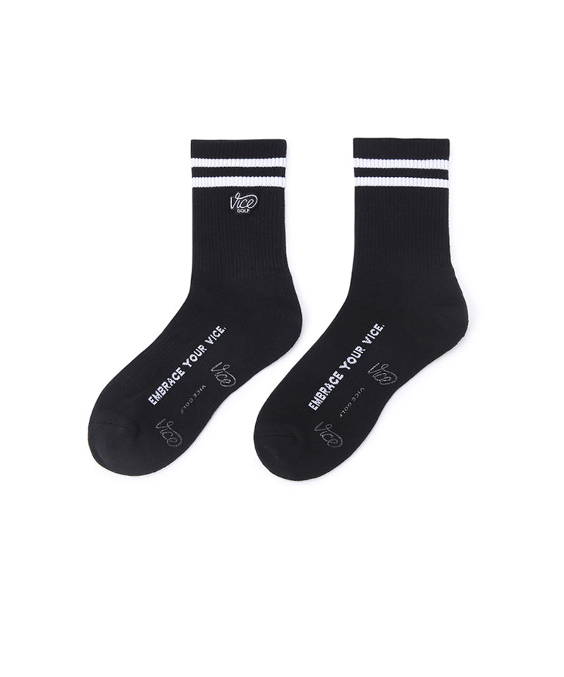 Men's Line Socks - Black