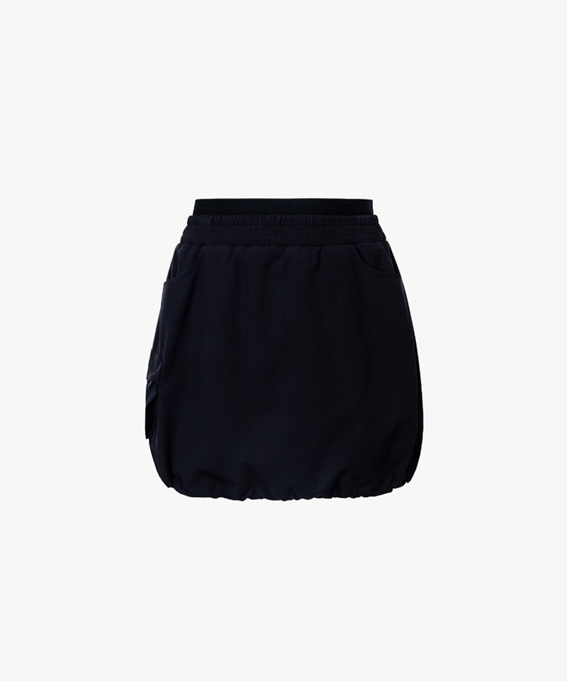 CREVE NINE: Double Obi String Woven Skirt - Black