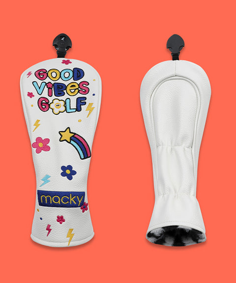 MACKY Golf: Good Vibe Wood Cover - White