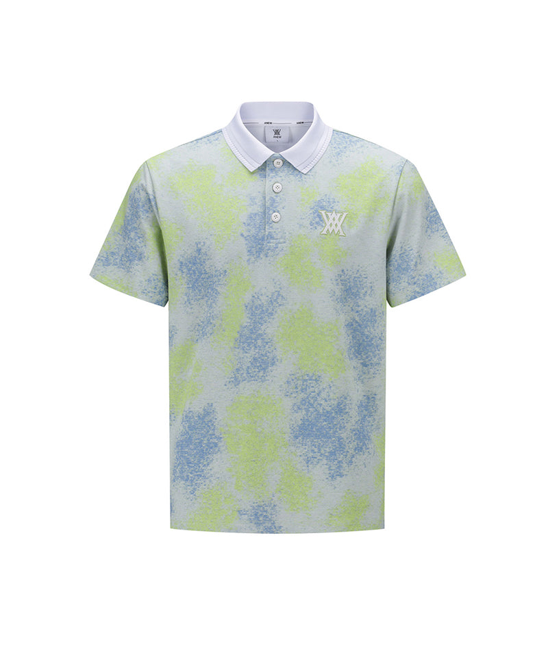 [Warehouse Sale] Men Sprinkled Pattern Short T-Shirt - Lime