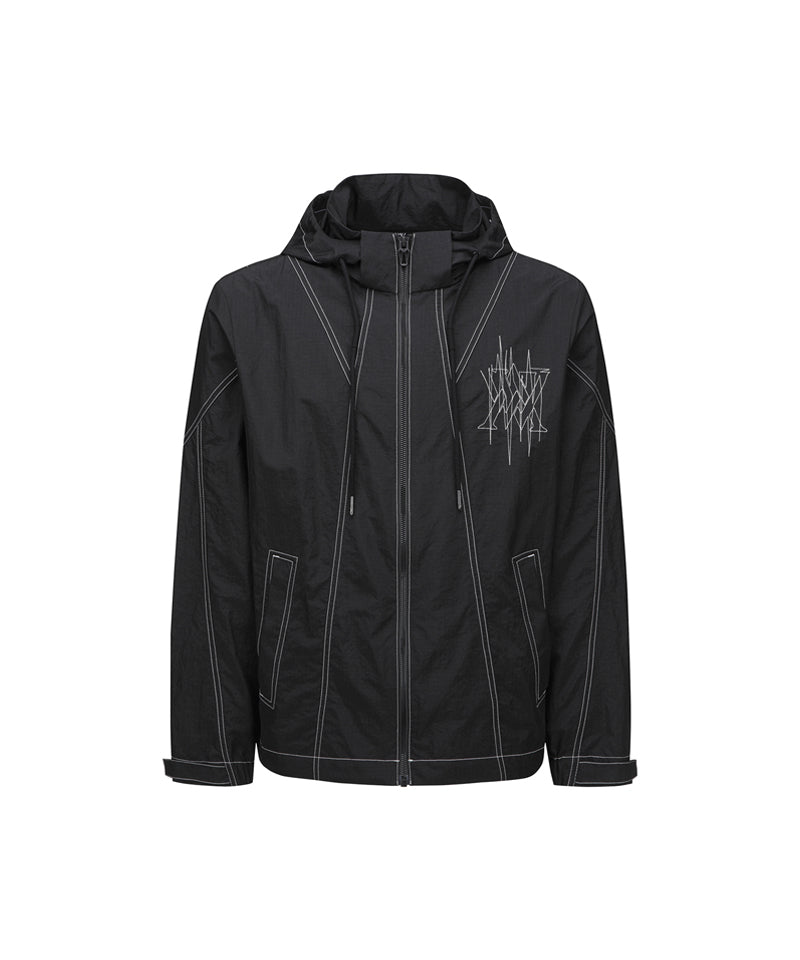 Men's Hoody Windbreaker Jacket - Black