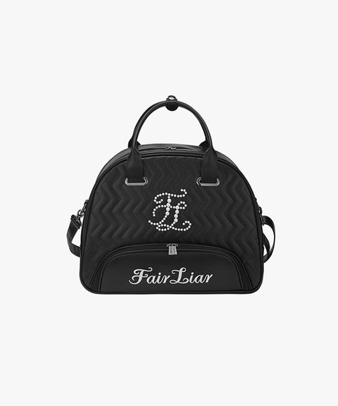 FAIRLIAR Pearl Quilted Boston Bag - Black