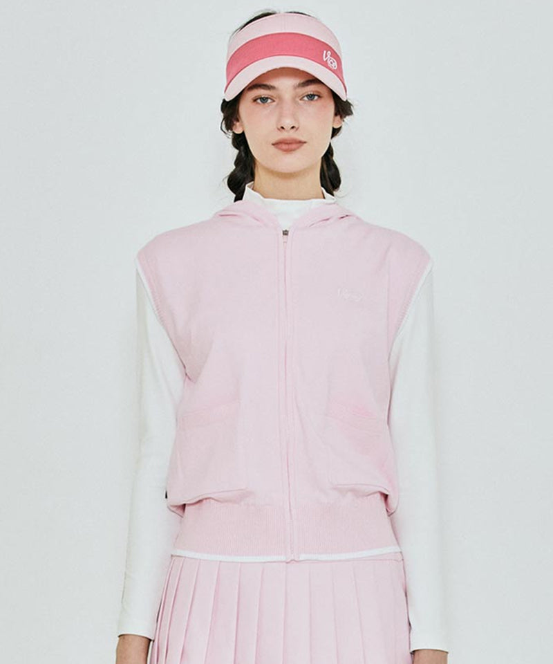 Vice Golf Atelier Women's Hoodie Windproof Knit Vest - Pink